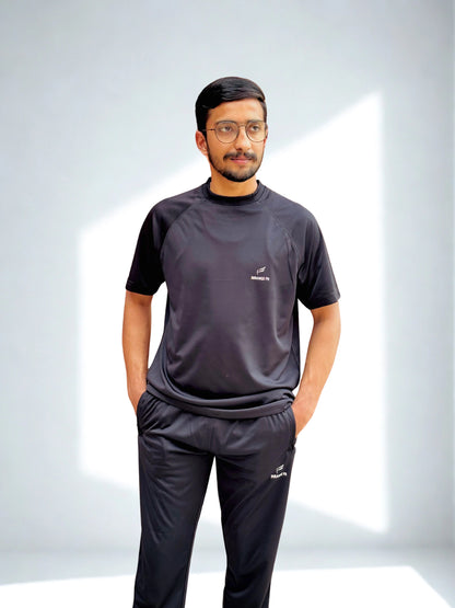Lightweight Microfiber Track Suit Black– Summer Comfort